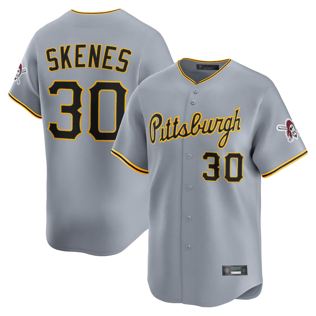 P.Pirates #30 Paul Skenes Player Gray Road Home Limited Gdoa Stitched Jerseys