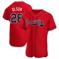 A.Braves #28 Matt Olson player Red Authentic Alternate Stitched Jerseys