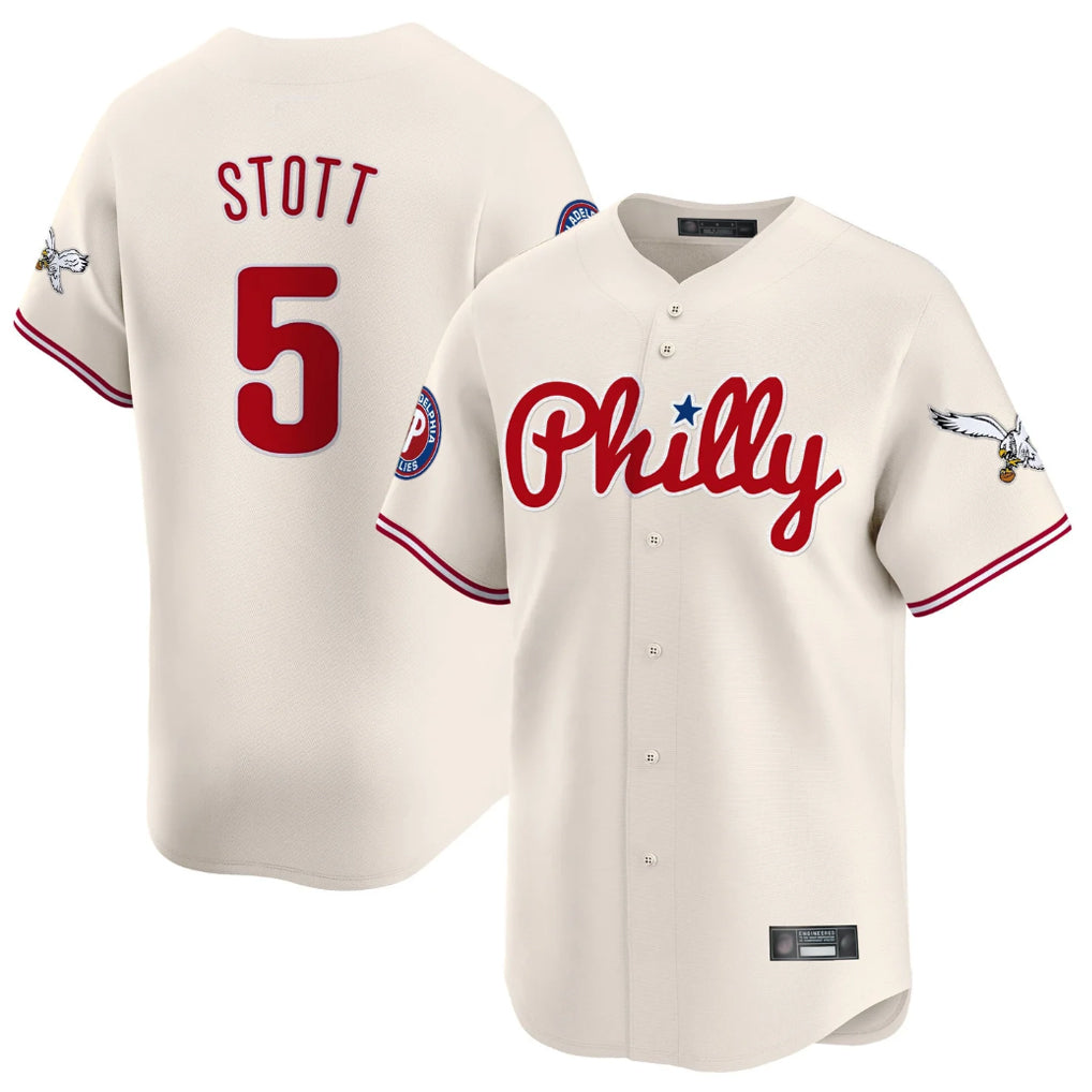 P.Phillies #5 Bryson Stott Player Cream Phillies & Eagles Vapor Premier Limited Stitched Jerseys