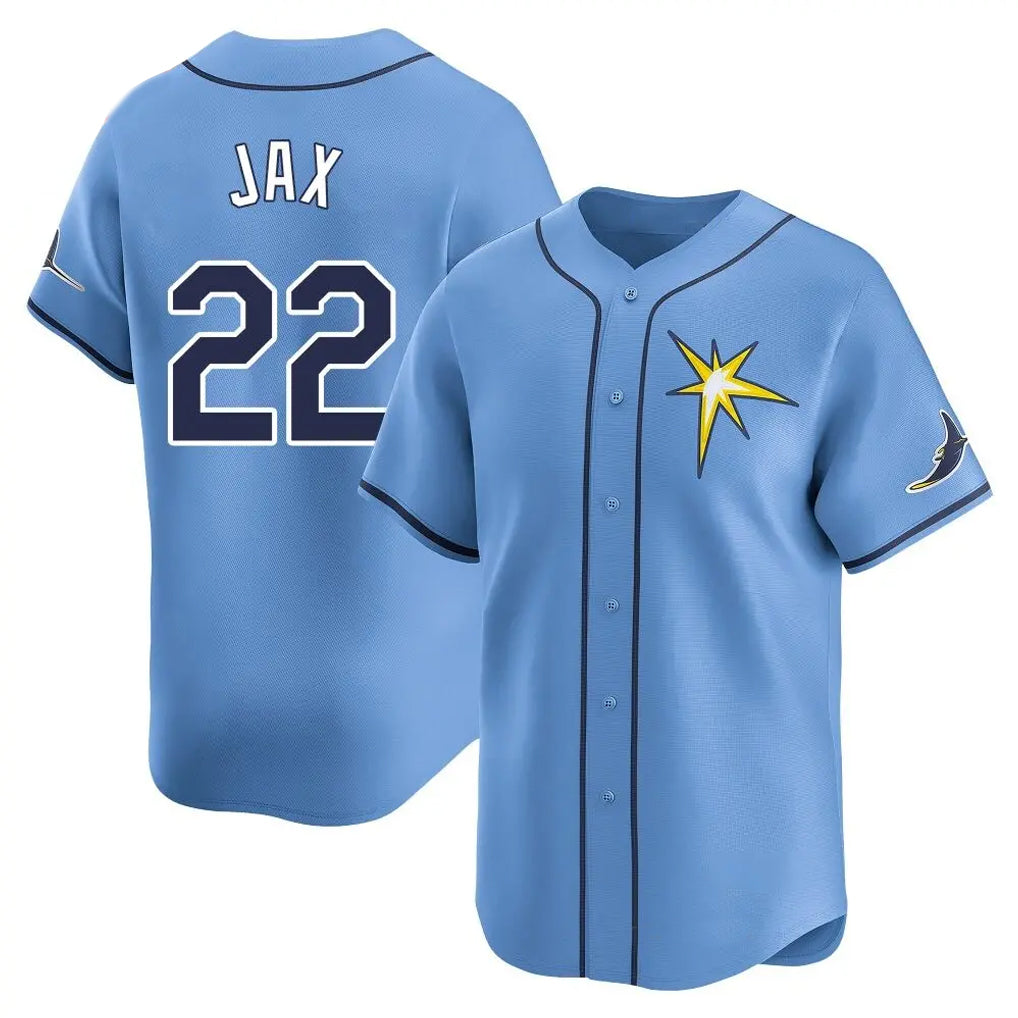 T.Bay Rays #22 Griffin Jax Player Light Blue Home Limited Stitched Jerseys