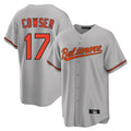 B.Orioles #17 Colton Cowser Player Gray Home Game Gdoa Stitched Jerseys