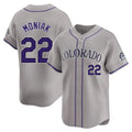 C.Rockies #22 Mickey Moniak Player Gray Limited Home Gdoa Stitched Jerseys