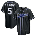 LA.Dodgers #5 Freddie Freeman Player Black Carbon Limited Home Gdoa Stitched Jerseys
