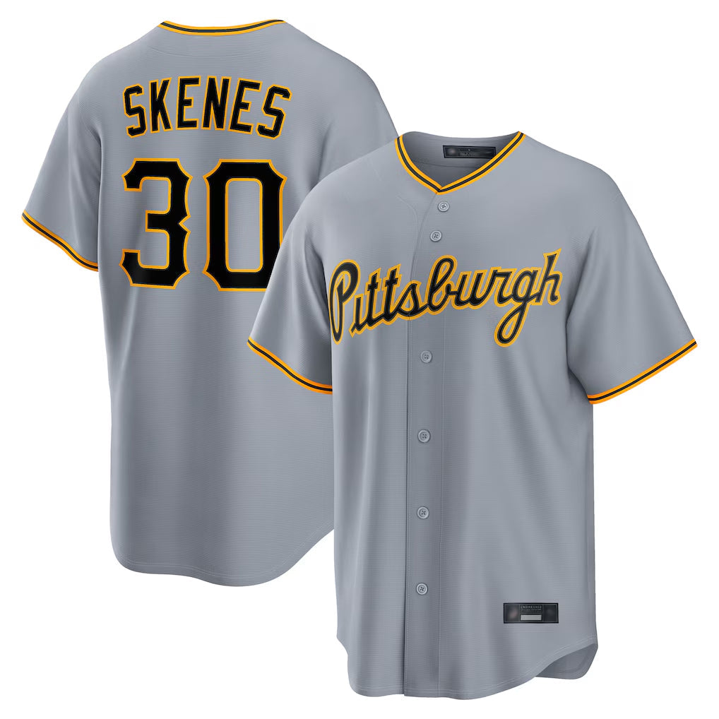 P.Pirates #30 Paul Skenes Player Gray Road Home Game Gdoa Stitched Jerseys