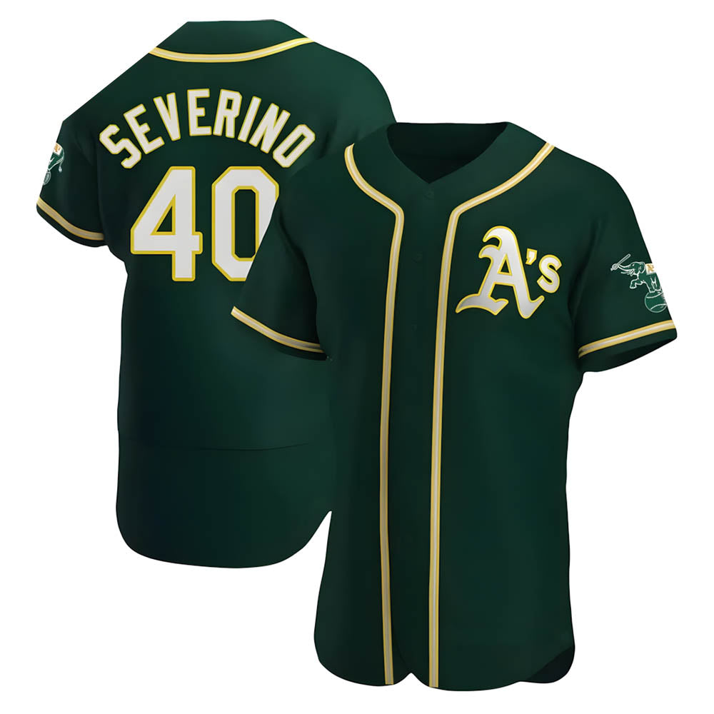 Athletics #40 Luis Severino player Green Authentic Alternate Stitched Jersey