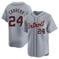 D.Tigers #24 Miguel Cabrera Player Gray Home Limited Gdoa Stitched Jerseys