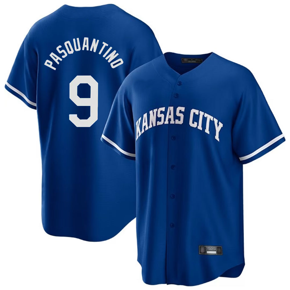 KC.Royals #9 Vinnie Pasquantino Player Royal Game Home Gdoa Stitched Jerseys