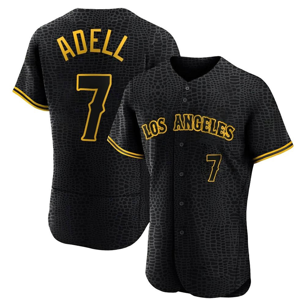 LA.Angels #7 Jo Adell Player Black Snake Skin City Limited Elite Home Gdoa Stitched Jerseys