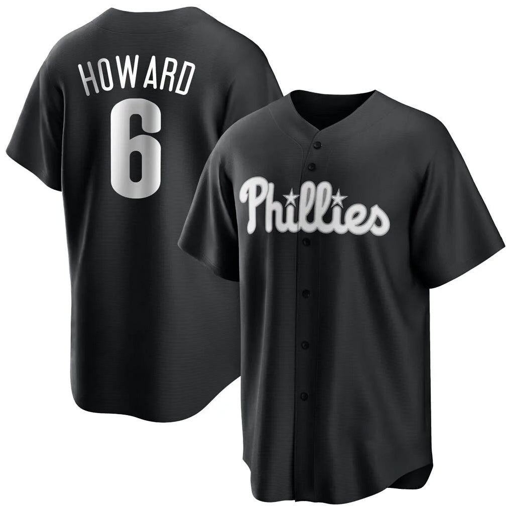 P.Phillies #6 Ryan Howard Player Black Alt Fashion Home Game Stitched Jerseys
