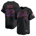 NY.Mets #22 Juan Soto Player Black Alternate Home Limited Stitched Jerseys
