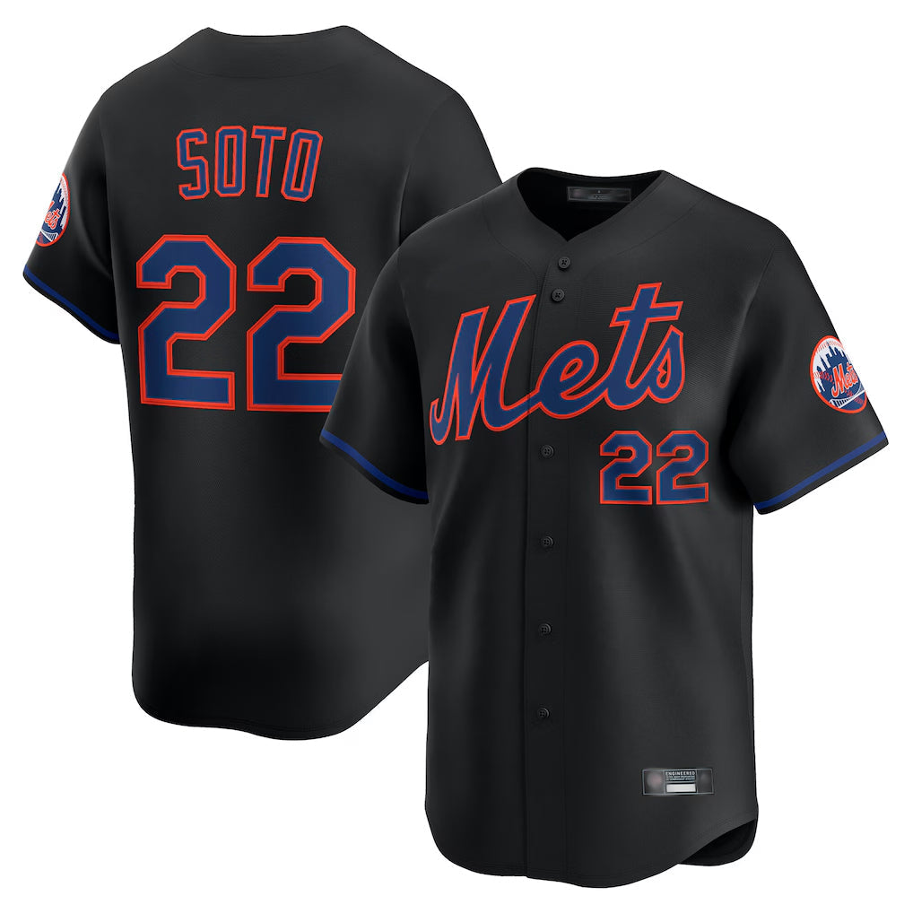 NY.Mets #22 Juan Soto Player Black Alternate Home Limited Stitched Jerseys