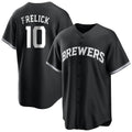 M.Brewers #10 Sal Frelick Player Black Game Home Gdoa Stitched Jerseys
