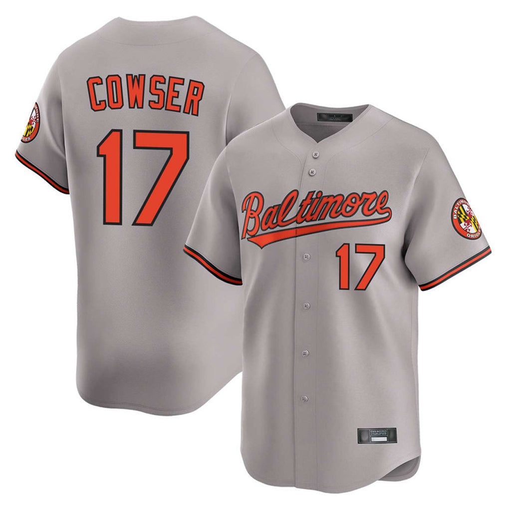 B.Orioles #17 Colton Cowser Player Gray Limited Home Game Gdoa Stitched Jerseys