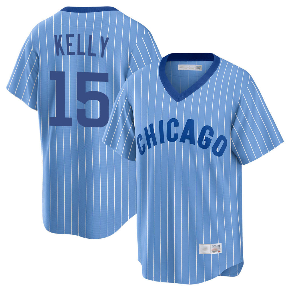 C.Cubs #15 Carson Kelly Player Blue T-shirt Cooperstown Collection Limited Gdoa Stitched Jerseys