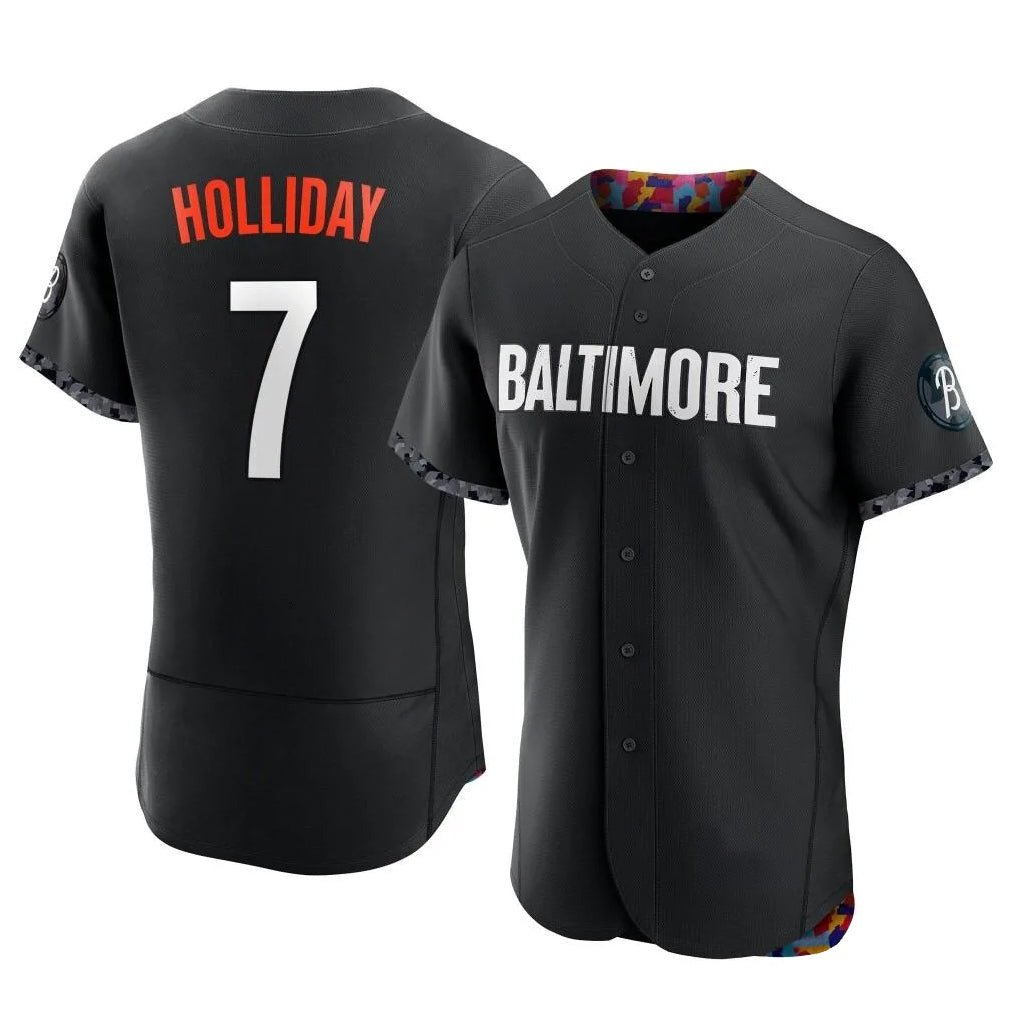 B.Orioles #7 Jackson Holliday Player Black City Connect Limited Elite Home Game Gdoa Stitched Jerseys