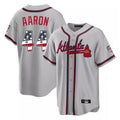 A.Braves #44 Hank Aaron Player Gray USA 250 Fourth Of July Limited Home Game Gdoa250Ys Stitched Jerseys