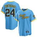 M.Brewers #24 William Contreras Player Light Blue City Connect Home Game Gdoa Stitched Jerseys