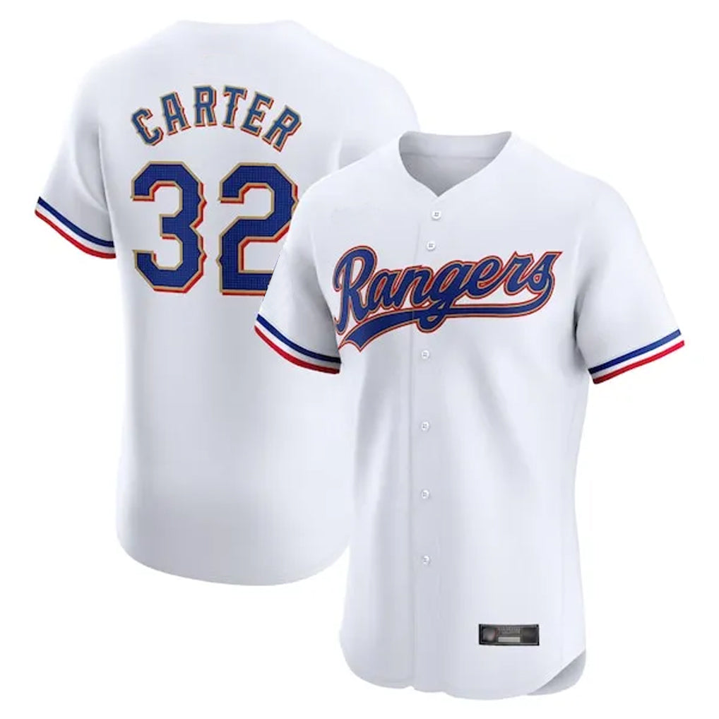 T.Rangers #32 Evan Carter Player White Home Limited Elite Gdoa Stitched Jerseys