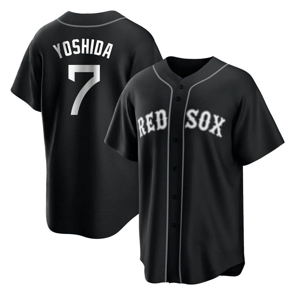 B.Red Sox #7 Masataka Yoshida Player Black Home Game Gdoa Stitched Jerseys