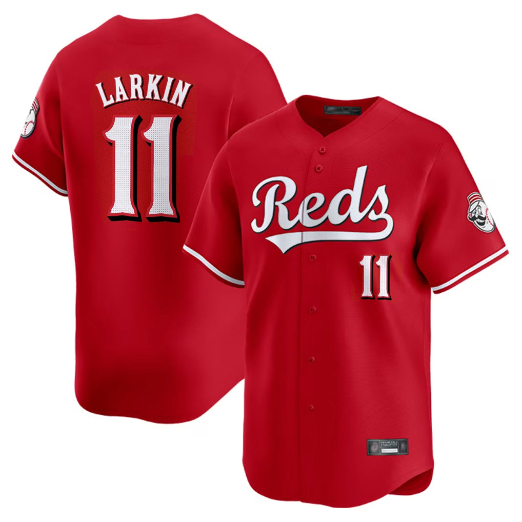 C.Reds #11 Barry Larkin Player Red Home Limited Gdoa Stitched Jerseys
