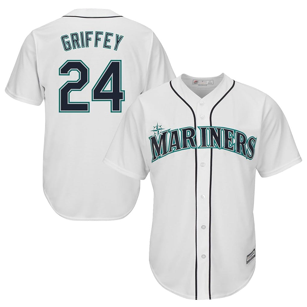 S.Mariners #24 Ken Griffey Jr Player White Cool Base Home Game Stitched Jerseys