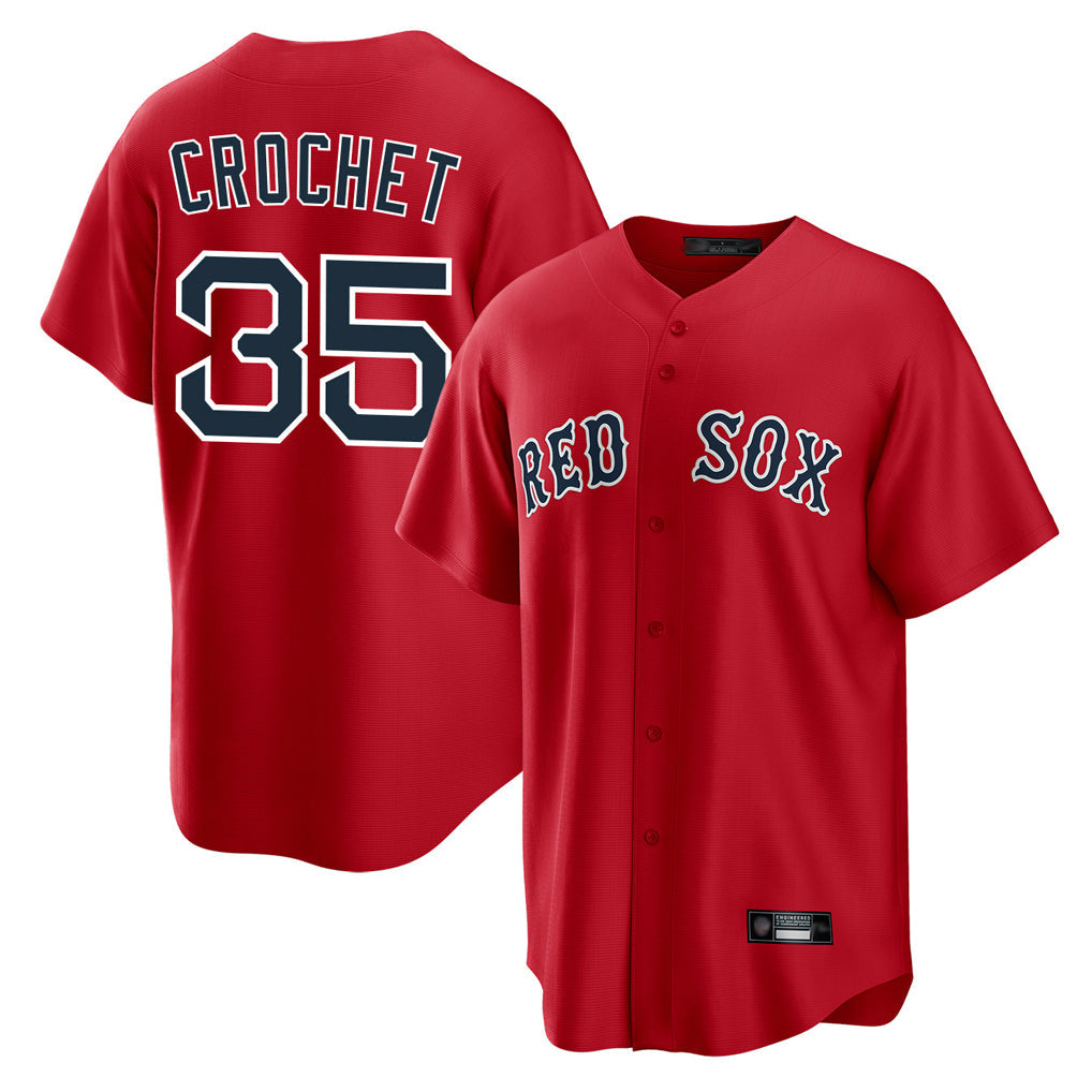 B.Red Sox #35 Garrett Crochet Player Red Home Game Gdoa Stitched Jerseys