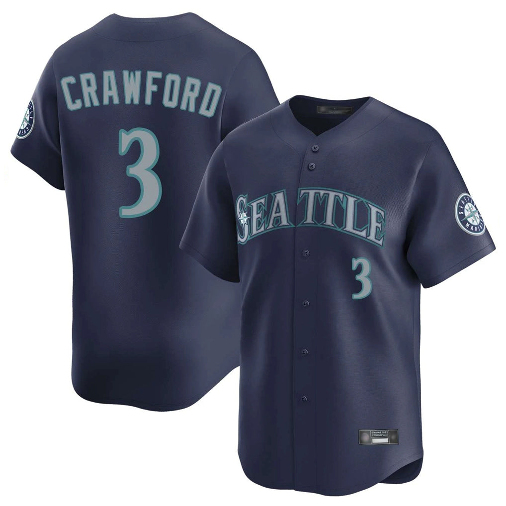 S.Mariners #3 J.P. Crawford Player Navy Home Limited Stitched Jerseys