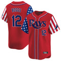 T.Bay Rays #12 Wade Boggs Player Red 2025 Independence Day Vapor Premier Limited Gdoa Stitched Jerseys