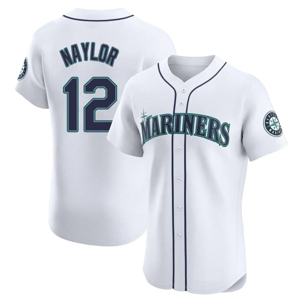 S.Mariners #12 Josh Naylor Player White Home Limited Elite Stitched Jerseys
