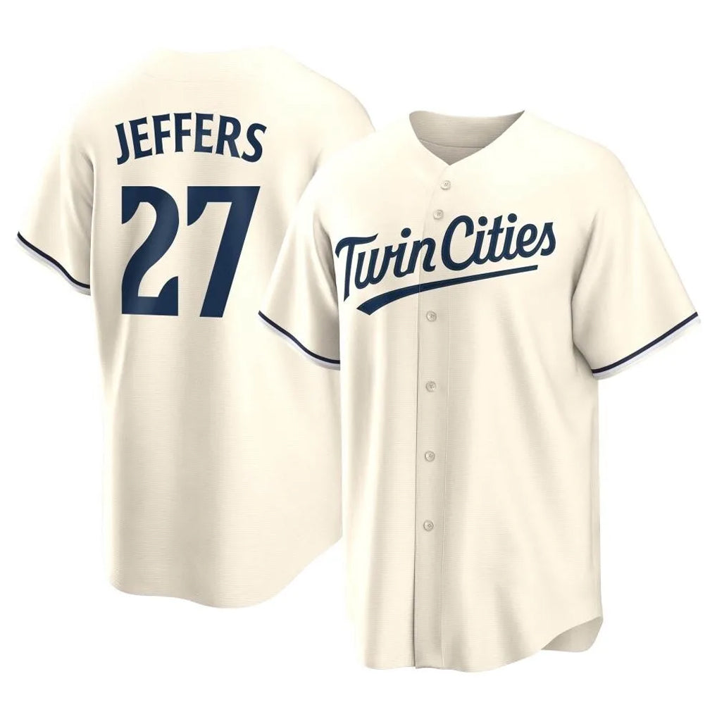 M.Twins #27 Ryan Jeffers Player Cream Game Limited Home Gdoa Stitched Jerseys