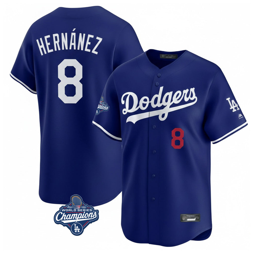 LA.Dodgers #8 Enrique Hern¨¢ndez Player Royal World Series Meet Limited Home Gdoa Stitched Jerseys