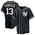 NY.Yankees #13 Jazz Chisholm Jr Player Black Out Game Stitched Jerseys
