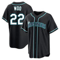 S.Mariners #22 Bryan Woo Player Black Fashion Home Limited Stitched Jerseys