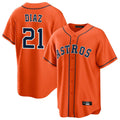 H.Astros #21 Yainer Diaz Player Orange Home Game Gdoa Stitched Jerseys
