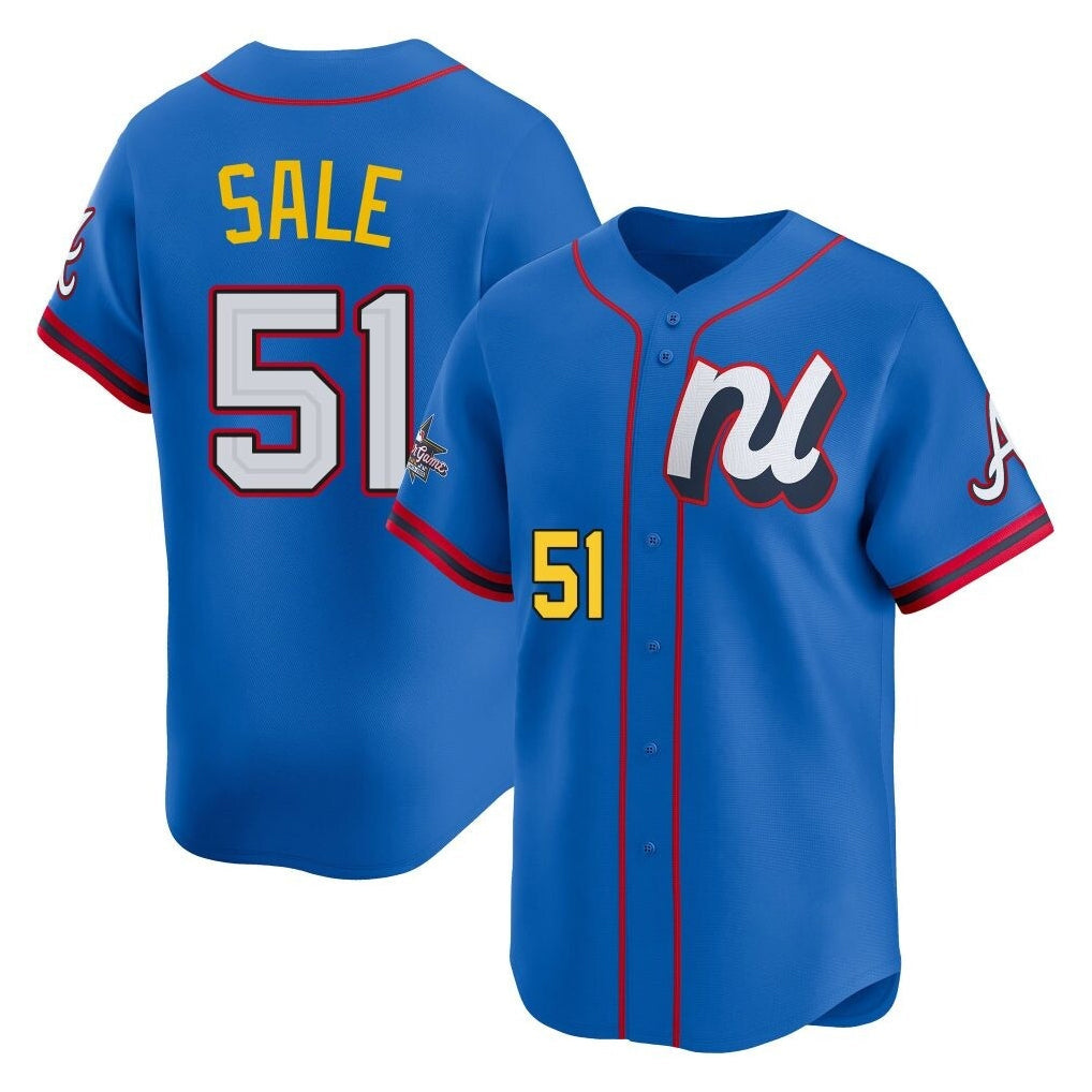 A.Braves #51 Chris Sale Player Royal National League All-Star Edition Game Gdoa Stitched Jerseys