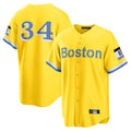 B.Red Sox #34 David Ortiz Player Yellow Home Game Gdoa Stitched Jerseys