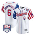 B.Orioles #6 Ryan Mountcastle Player White USA 250 Independence Day Vapor Premier Limited Home Game Gdoa Stitched Jerseys