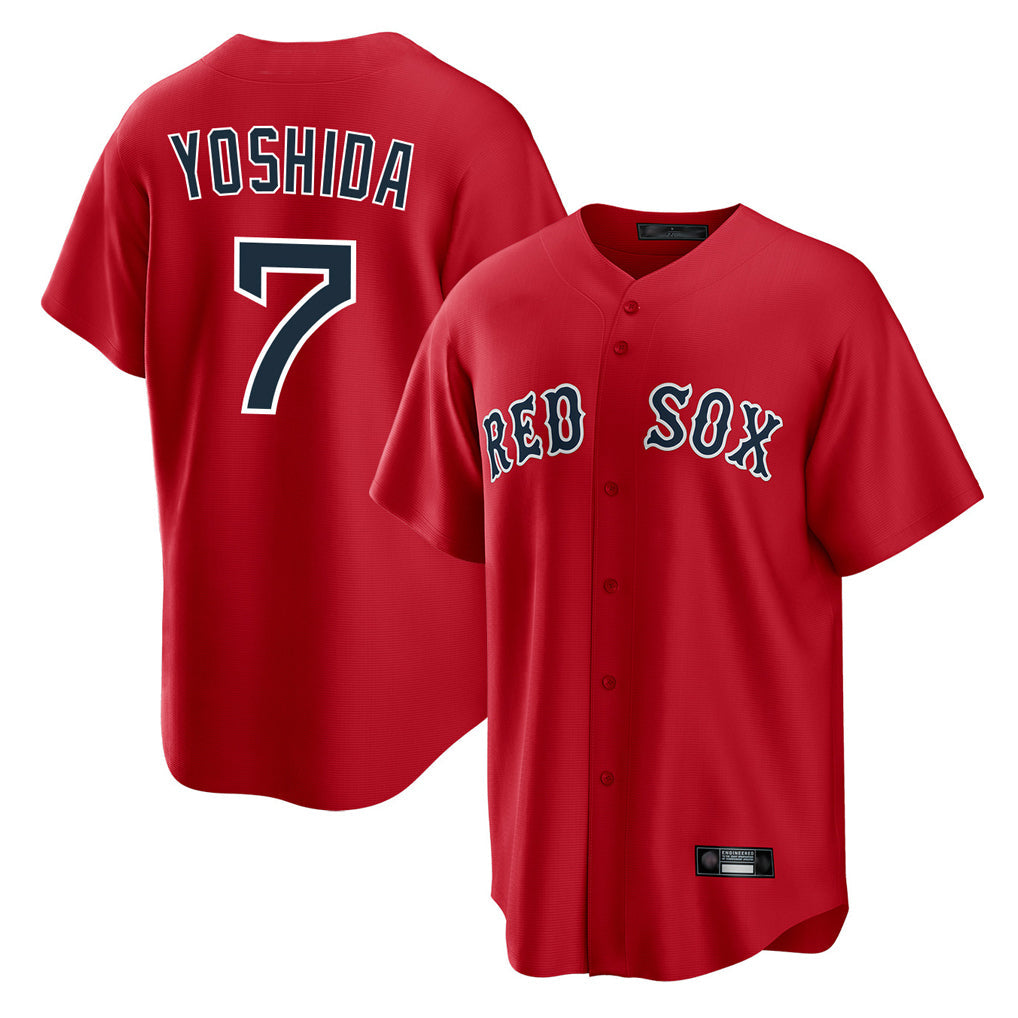 B.Red Sox #7 Masataka Yoshida Player Red Home Game Gdoa Stitched Jerseys