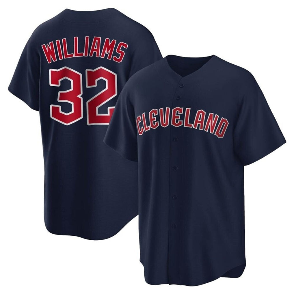 C.Guardians #32 Gavin Williams Player Navy Game Home Gdoa Stitched Jerseys
