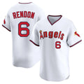 LA.Angels #6 Anthony Rendon Player White T-shirt Home Limited Gdoa Stitched Jerseys