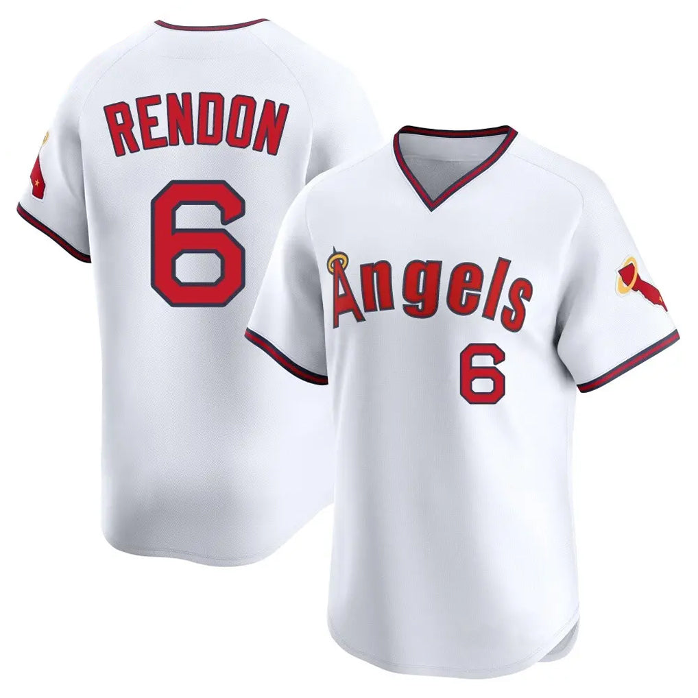 LA.Angels #6 Anthony Rendon Player White T-shirt Home Limited Gdoa Stitched Jerseys