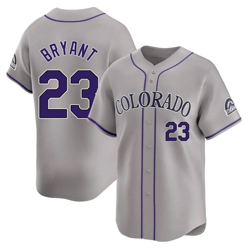 C.Rockies #23 Kris Bryant Player Gray Limited Home Gdoa Stitched Jerseys