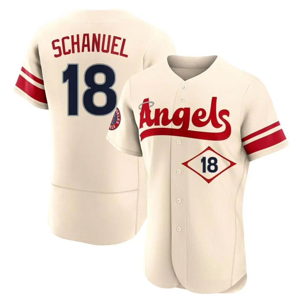 LA.Angels #18 Nolan Schanuel Player Cream City Connect Limited ELite Home Gdoa Stitched Jerseys