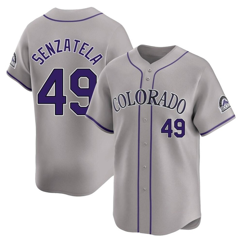 C.Rockies #49 Antonio Senzatela Player Gray Limited Home Gdoa Stitched Jerseys