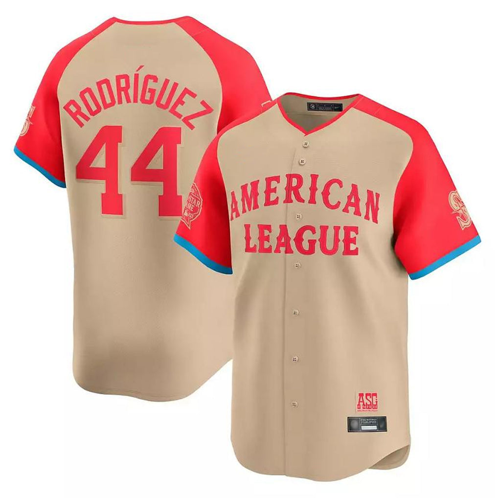 S.Mariners #44 Julio Rodriguez Player Cream American League All-Star Game Limited Stitched Jerseys