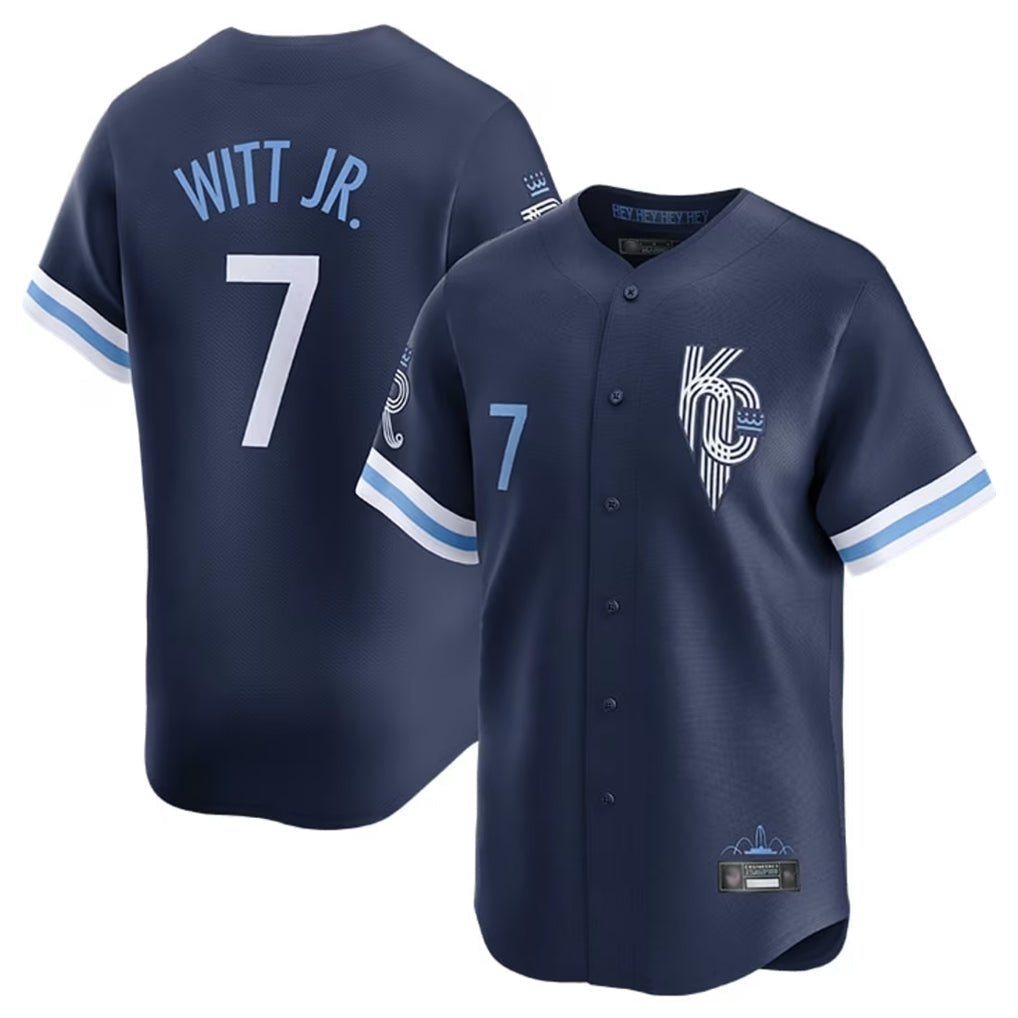 KC.Royals #7 Bobby Witt Jr. Player Navy City Connect Limited Home Gdoa Stitched Jerseys
