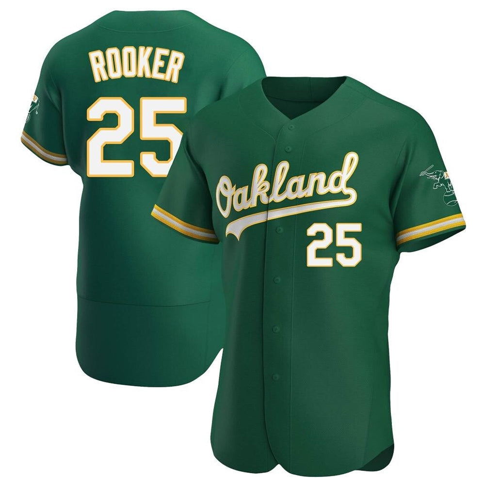 Athletics #25 Brent Rooker Player Green Authentic Kelly Alternate Stitched Jersey