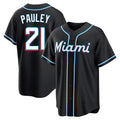 M.Marlins #21 Graham Pauley Player Black Fashion Out Home Game Gdoa Stitched Jerseys