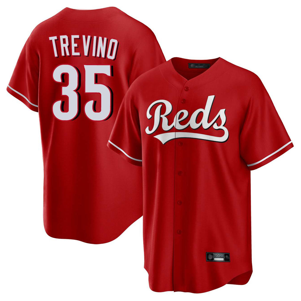 C.Reds #35 Jose Trevino Player Red Home Game Gdoa Stitched Jerseys