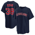 C.Guardians #38 Steven Kwan Player Navy Game Home Gdoa Stitched Jerseys